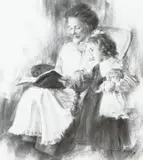 Loren Entz, Someone to Lean On, charcoal on paper