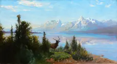 Jackson Lake by John Fery, oil on canvas, sold Jul 2024