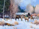 Martin Grelle, Cowboy Cabin, oil on canvas