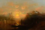 Hamilton Hamilton, Sunset, Yosemite (ca. 1900), oil on canvas