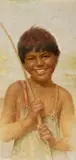 Grace Hudson, Boy with Fish Pole, 1933, oil on canvas