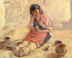 Joseph Imhoff, Maria, the Pottery Maker, oil on canvas