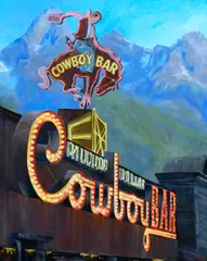 Jennifer Johnson, Neon West, 2024, oil on canvas