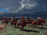 Mark Maggiori, Riders in the Storm, 2017, oil on canvas