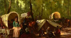 R. Brownell McGrew, Navajos Camping, oil on board