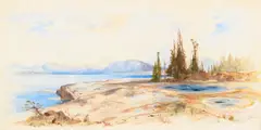 Thomas Moran, Yellowstone Lake (ca. 1874), gouache and watercolor on paper