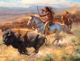 Don Oelze, The Chase, oil on canvas