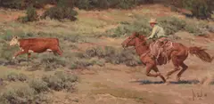 Bill Owen, In Hot Pursuit, 1991, oil on canvas