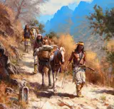 Don Oelze, Raiders Road, Old Mexico, 2024, oil on canvas