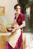 Pino, After Supper, oil on canvas