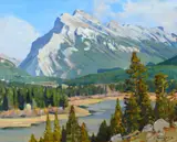 Carl Rungius, Mt. Rundle, oil on canvas