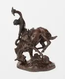 The Bucker and the Buckaroo by Charles Marion Russell, bronze, sold Jul 2024