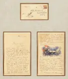 Friend Cal Letter by Charles Marion Russell, 1908, watercolor and ink on paper, sold Jul 2024