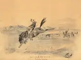 Judith Roundup – Bucking Broncho by Charles Marion Russell, ink wash on paper, sold Jul 2024