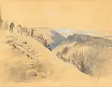 Pack Train by Charles Marion Russell, watercolor on paper, sold Jul 2024