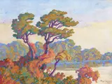 Birger Sandzén, Autumnal Landscape, 1936, oil on canvas