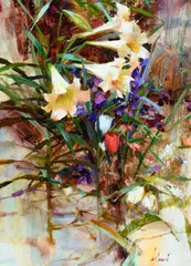 Richard Schmid, White Lilies, 1990, oil on board