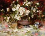 Richard Schmid, White Azaleas, 1985, oil on canvas