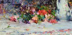 Richard Schmid, Begonias and Wildflowers, 1961, oil on canvas