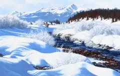 John Paul Strain, Wintering in the Rockies, 1985, oil on board