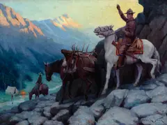 Frank Stick, Back with the Goods, oil on canvas laid on board