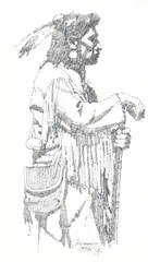 Howard Terpning, Chiricahua Apache, 1996, ink on canvas