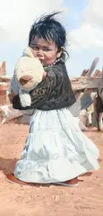 Lovable Teddy by Ray Swanson, watercolor on paper, sold Jul 2024