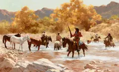 Howard Terpning, Army Mules No More, 1981, oil on canvas