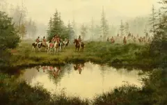 Howard Terpning, Gathering at Dawn, 1979, oil on canvas