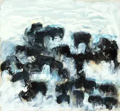 Theodore Waddell, Motherwell’s Angus, Drawing #1, oil, encaustic, and graphite on paper