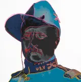 Teddy Roosevelt by Andy Warhol, screenprint on board, sold Jul 2024