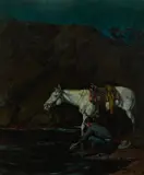 Olaf Wieghorst, Early Start, oil on canvas