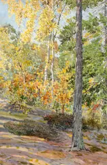 Gunnar Widforss, Forest Landscape, watercolor on paper