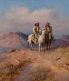 Olaf Wieghorst, Apache Scouts, oil on board
