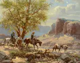 Olaf Wieghorst, Out of a Job, oil on canvas