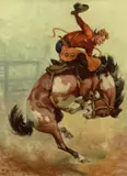 Olaf Wieghorst, Rodeo, oil on canvas
