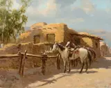Olaf Wieghorst, Old Adobe, oil on canvas