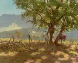 Olaf Wieghorst, Shade, oil on canvas
