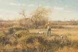 Robert Kennedy Abbett, Hunter and Bird Dogs, 1979, oil on board