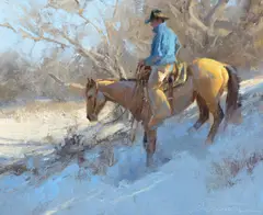 Bill Anton, A Slippery Slope, 2011, oil on canvas laid on board