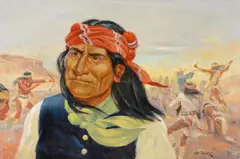 Geronimo by Joe Beeler, oil on canvas, sold Jul 2023