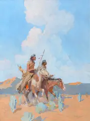 Oscar E. Berninghaus, The Advance Scouts (ca. 1915), oil on canvas laid on board