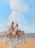 Oscar E. Berninghaus, The Advance Scouts (ca. 1915), oil on canvas laid on board