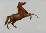 Albert Bierstadt, Study of a Brown Horse (ca. 1858), oil on board