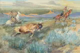 Edward Borein, Got ‘em, watercolor on paper