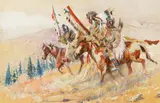 Edward Borein, Warriors Return, watercolor on paper