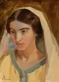 E. Irving Couse, Study of Mary, oil on canvas laid on board