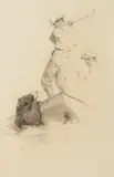 W. Herbert Dunton, Bear Hunt, charcoal on paper