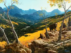 Larry Dyke, Golden Vista, 1984, oil on board