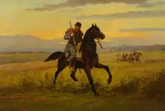 Edwin Forbes, The Advance of the Cavalry, oil on canvas